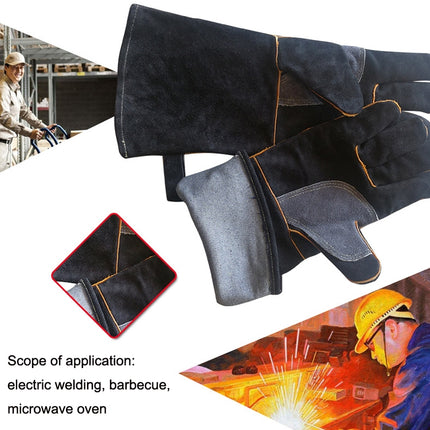 1 Pair Outdoor Gardening Cut-Proof Cowhide Welding Gloves, Length, 35cm, 40cm
