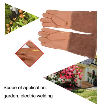 1 Pair Floral Garden Cut-Resistant Leather Gloves, Size:, S, L, XL