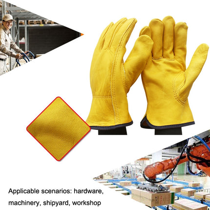 1 Pair JJ-1011 Cowhide Outdoor Wear-resistant Gardening Gloves, Size:, M, L, XL