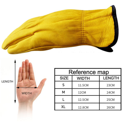 1 Pair JJ-1011 Cowhide Outdoor Wear-resistant Gardening Gloves, Size:, M, L, XL