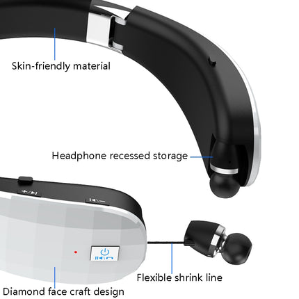 Telescopic Neck-Mounted Folding Bluetooth Earphone