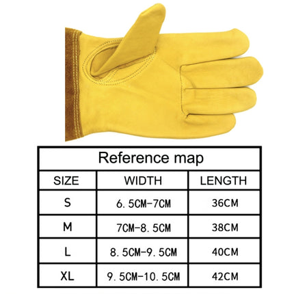 1 Pair JJ-GD305 Genuine Leather Stab-Resistant Cut-proof Garden Gloves, Size:, S, M, L, XL
