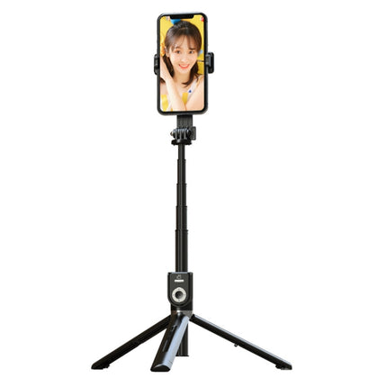 Integrated Bluetooth Selfie Stick With Vibrato Remote Control Makeup Mirror