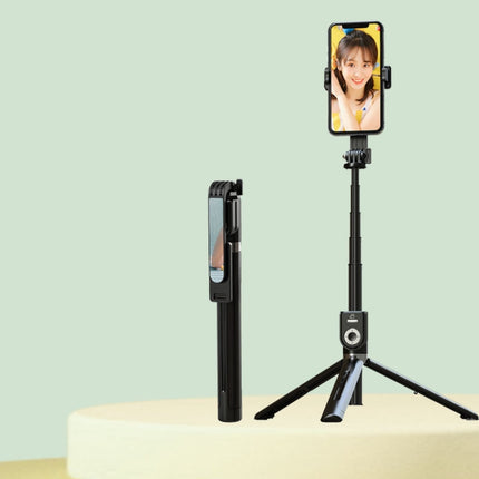 Integrated Bluetooth Selfie Stick With Vibrato Remote Control Makeup Mirror