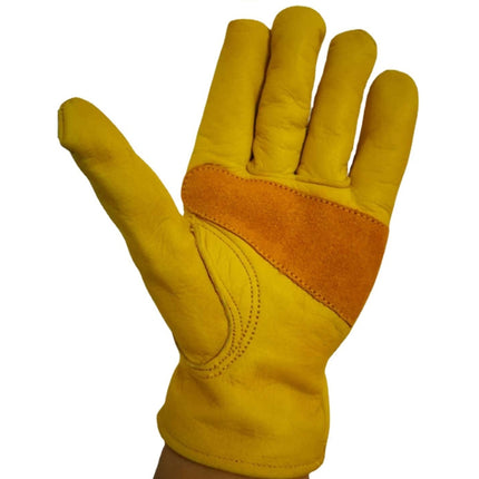 1 Pair JJ-1004 Outdoor Garden Welding Genuine Leather Labor Safety Gloves, S, M, L, XL