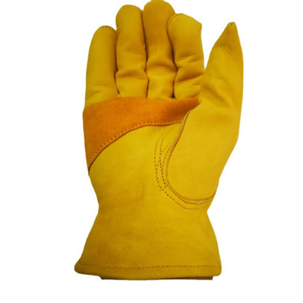1 Pair JJ-1004 Outdoor Garden Welding Genuine Leather Labor Safety Gloves, S, M, L, XL