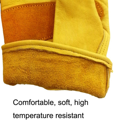 1 Pair JJ-1004 Outdoor Garden Welding Genuine Leather Labor Safety Gloves, S, M, L, XL