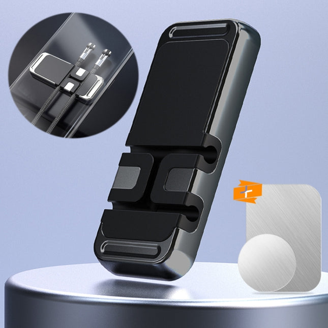 S15 Magnetic Aluminum Alloy Bracket Data Cable Storage Sticker Car Phone Holder