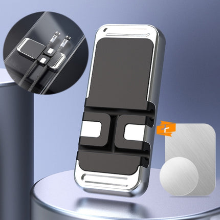 S15 Magnetic Aluminum Alloy Bracket Data Cable Storage Sticker Car Phone Holder