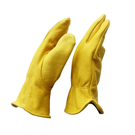 1 Pair JJ-5002 Outdoor Riding Gardening Genuine Leather Safety Gloves, Size:, S, M, L, XL