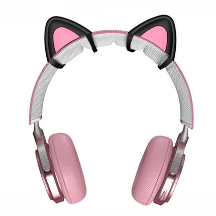 T6 Cute Cat Ear Decoration for Headphones, Black, White