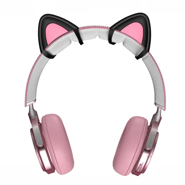 T6 Cute Cat Ear Decoration for Headphones, Black, White