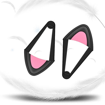 T6 Cute Cat Ear Decoration for Headphones, Black, White