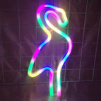 Battery or USB / Colorful Flamingo