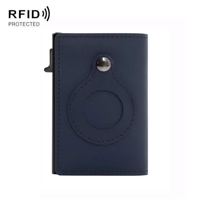 Anti-Theft Positioning Wallet Men Card Holder Mini Wallets For AirTag 2nd Gen / AirTag 1st Gen, Cowhide Blue, Cowhide Black, Cowhide Brown, Cowhide Dark Brown, Cowhide Carbon Fiber