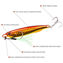 PROBEROS LF103 Simulation Metal Sea Fishing Bait, 30g, 40g, 50g