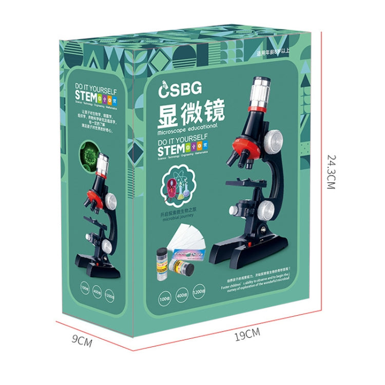 HD 1200 Times Microscope Children Educational Toys, Black, Pink, Light Blue