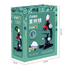 HD 1200 Times Microscope Children Educational Toys, Black, Pink, Light Blue