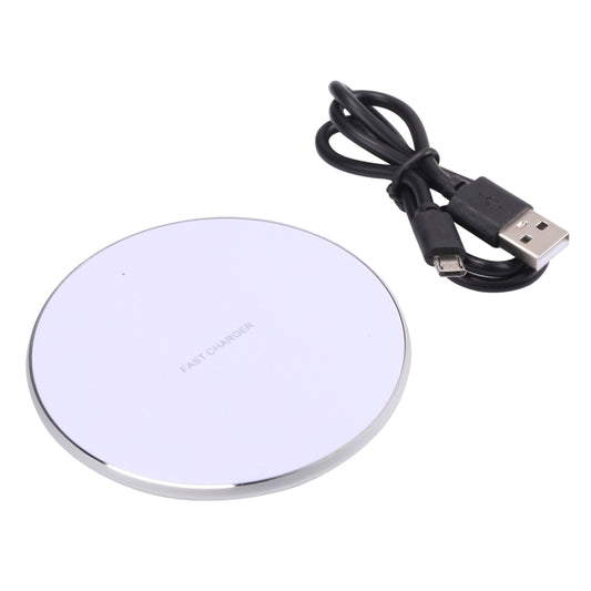 Q25 15W Plaid Pattern Desktop Metal Round Wireless Charger, 15W Metal