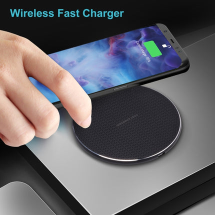 Cargador inalámbrico redondo de metal con diseño de cuadros Q25 de 15 W para escritorio, de metal de 15 W