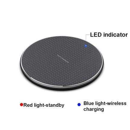 Cargador inalámbrico redondo de metal con diseño de cuadros Q25 de 15 W para escritorio, de metal de 15 W