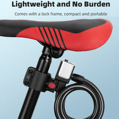 BG-0518 Mountain Bike Portable Anti-Theft Bold Cable Lock, Length:, 1.2m With Lock Frame, 1.5m With Lock Frame, 1.8m With Lock Frame