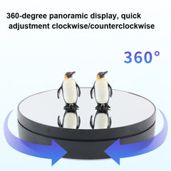 25cm Adjustable Speed Electric Rotating Display Stand Video Shooting Props Turntable, Black Mirror, White Mirror, Golden Mirror, Silver Mirror