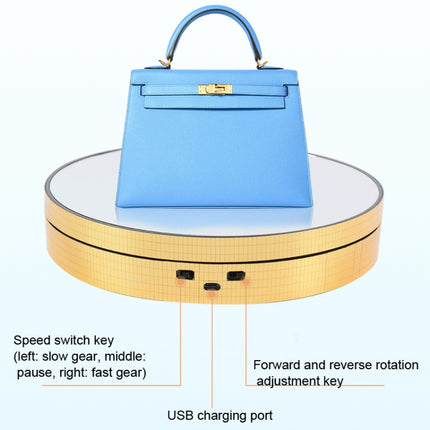 25cm Adjustable Speed Electric Rotating Display Stand Video Shooting Props Turntable, Black Mirror, White Mirror, Golden Mirror, Silver Mirror