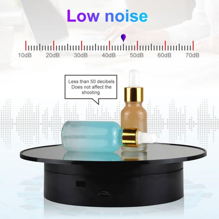 20cmTwo-Way Turntable Display Stand Video Shooting Props Turntable, White   Mirror, Black Mirror, Black+Black Velvet, White + White Velvet, White Bottom Black Velvet