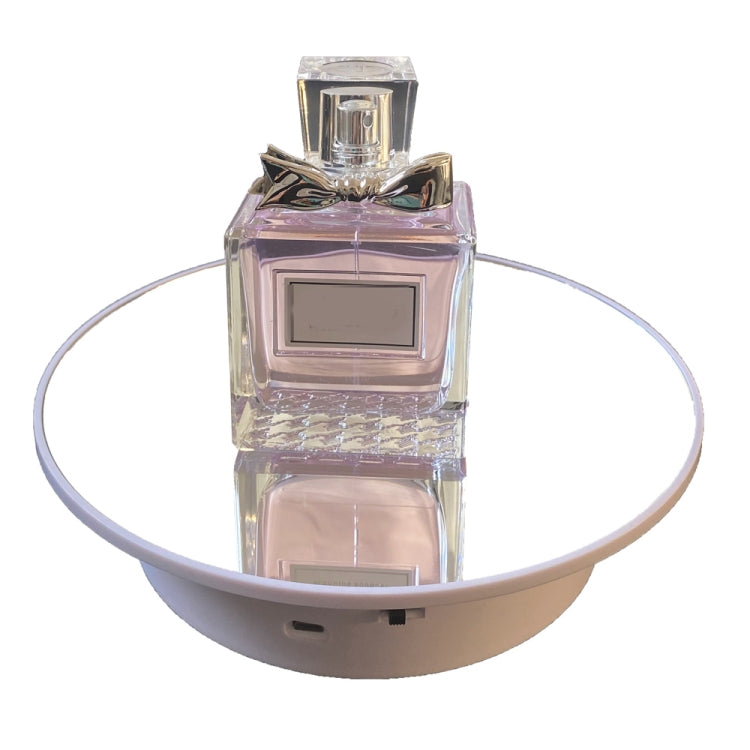 25cm USB Power Rotating Display Stand Video Shooting Props Turntable, Black Mirror, White Mirror, Golden Mirror, Silver Mirror, White+White Velvet, White+Black Velvet, White Bottom Frosted, Black Bottom Frosted, Black+Black Velvet