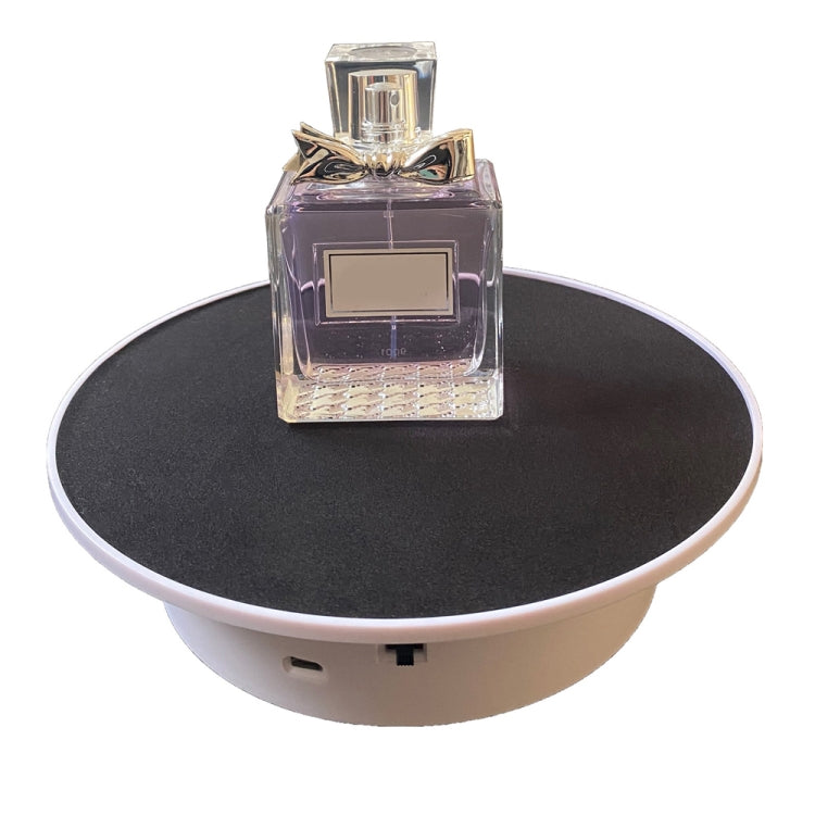 25cm USB Power Rotating Display Stand Video Shooting Props Turntable, Black Mirror, White Mirror, Golden Mirror, Silver Mirror, White+White Velvet, White+Black Velvet, White Bottom Frosted, Black Bottom Frosted, Black+Black Velvet