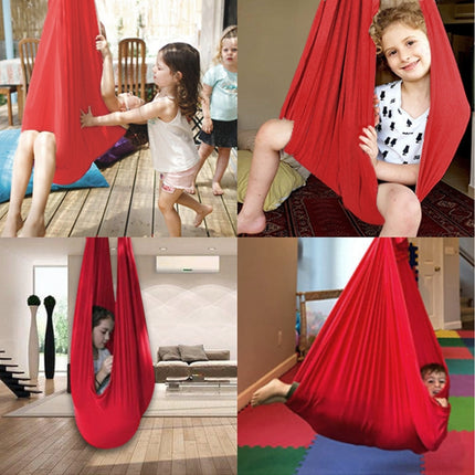 Kids Elastic Hammock Indoor Outdoor Swing, Size:, 1x2.8m (Red), 1x2.8m (Green), 1x2.8m (Dark Blue), 1x2.8m (Purple), 1x2.8m (Sky Blue), 1x2.8m (Silver Gray), 1x2.8m (Black), 1.5x2.8m (Red), 1.5x2.8m (Green), 1.5x2.8m (Dark Blue), 1.5x2.8m (Purple)�����...