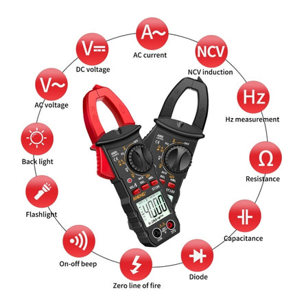 ANENG ST180 Digital Display Clamp AC & DC Intelligent Voltage Multimeter, Red, Black, Yellow