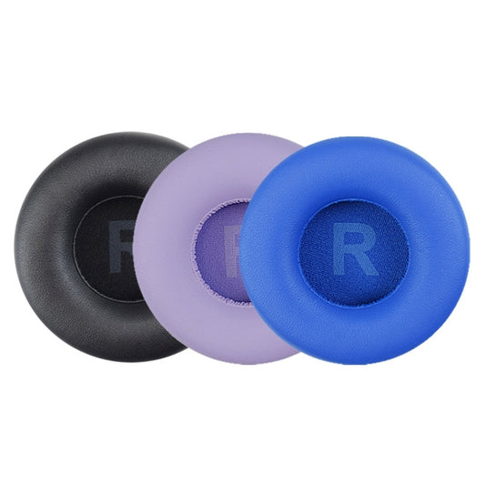 1 par de almohadillas de esponja de cuero proteico para auriculares JBL T450/Tune 600/T500BT, color negro, violeta claro y azul marino