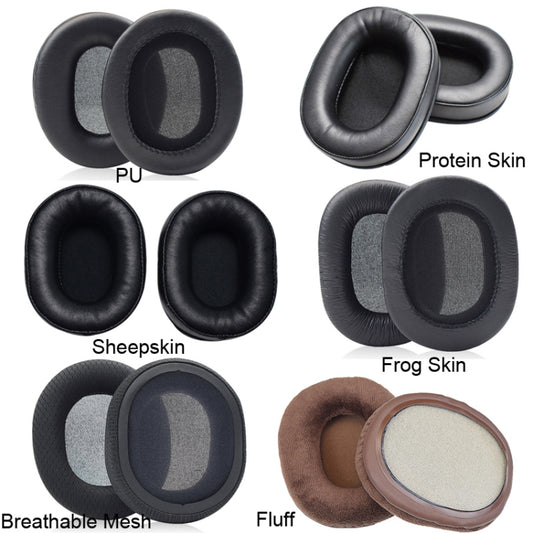 1 Pair Headset Earmuffs For Audio-Technica ATH-M50X/M30X/M40X/M20X, Spec:, Black-Fluff, Brown-Fluff, Black-Protein Skin, Brown-Protein Skin, Black-Mesh, Black-Ice Gel, Brown-Thick Sheepskin, Black-Velvet+PU, Black-Thick Protein Skin