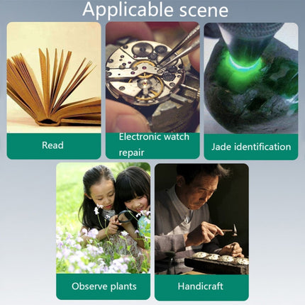 Lupa de mano con luz LED y carga USB, 5X/11X, 5X/11X