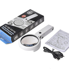 5X / 11X USB Charging LED Light Handheld Magnifier, 5X / 11X