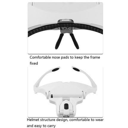 9892B2 1X / 1.5X / 2X / 2.5X / 3.5X Multifunctional Head Mounted Magnifier, 9892B2
