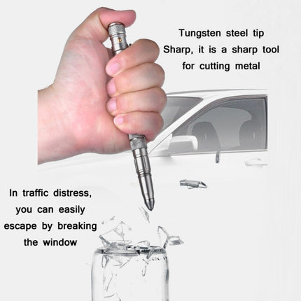 P08 Outdoor LED With Flashing Tungsten Steel Window Breaking Self-Defense Pen