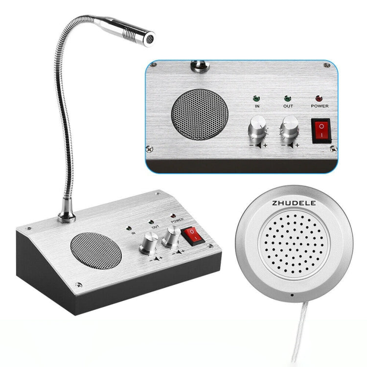 ZHUDELE ZDL-9908 Window Two-way Walkie-talkie Bank/Hospital/Station/Counter Microphone Amplifier,EU Plug, US Plug, EU Plug, UK Plug