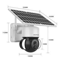 SHIWOJIA Waterproof WiFi Solar Dome IP Camera,  Support Two-way Audio & PIR Motion Detection & Night Vision & TF Card