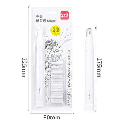 Deli 71107 Electric Eraser Art Can Replace The Core Rubber Core, Black Shell, White Shell