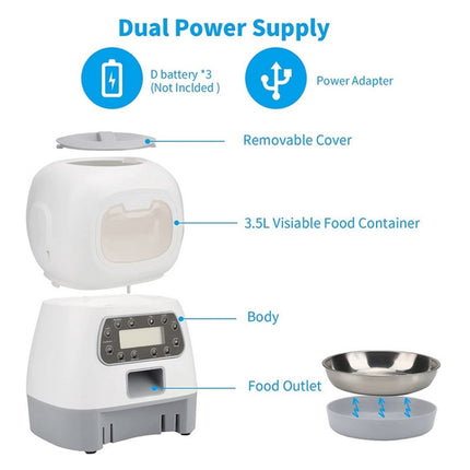 3.5L Elf Pet Feeder Automatic Feeder, Button Style, WiFi  APP Style