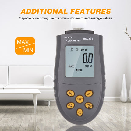 HS2234 Non-contact Laser Tachometer Digital Display Motor Tachometer, HS2234