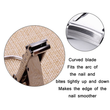 Stainless Steel Folding Nail Clippers with Keychain