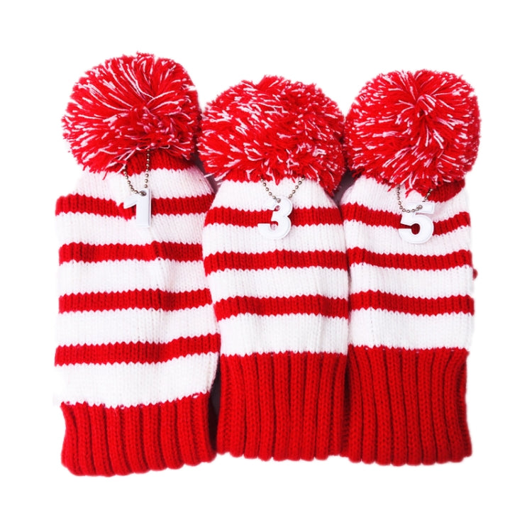 3 PCS/Set Golf Wooden Club Knitted Cover, 3PCS Red, 3PCS Black
