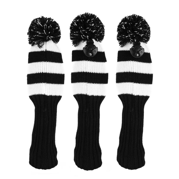 3 PCS/Set Golf Wooden Club Knitted Cover, 3PCS Red, 3PCS Black