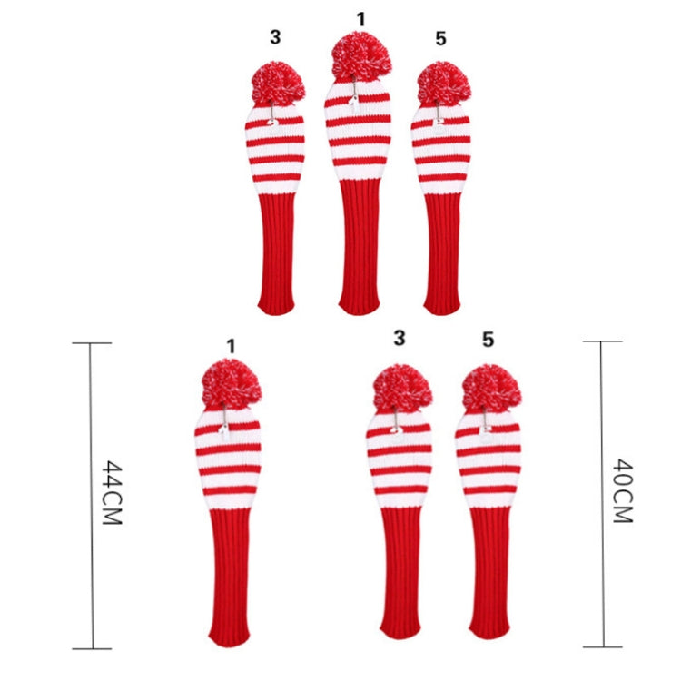 3 PCS/Set Golf Wooden Club Knitted Cover, 3PCS Red, 3PCS Black