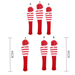 3 PCS/Set Golf Wooden Club Knitted Cover, 3PCS Red, 3PCS Black