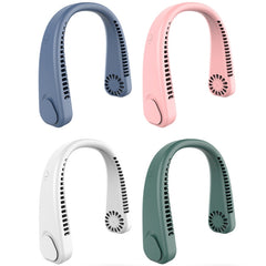 Ventilador portátil para colgar en el cuello con USB F2 para exteriores, blanco, rosa, azul y verde